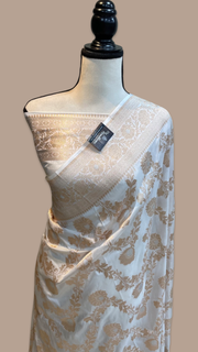 Pure Katan Silk Banarasi Handloom Saree - All over Sona Roopa Jaal work - The Handlooms