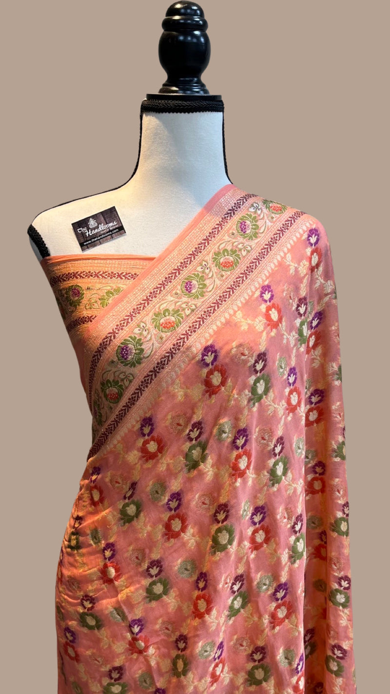 Pure Chiffon Khaddi Banarasi Saree - The Handlooms