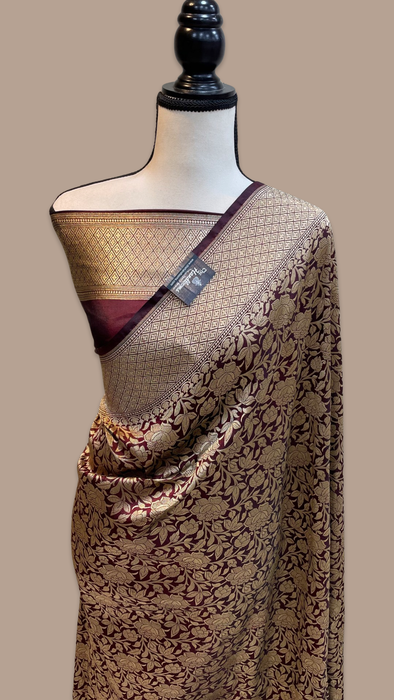 Pure Katan Silk Banarasi Handloom Saree - Tanchui Brocade