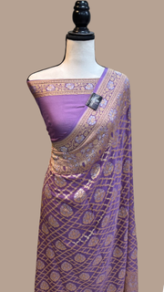 Khaddi Georgette Handloom Banarasi Saree - Sona Roopa - The Handlooms