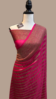 Khaddi Georgette Banarasi Saree -  Antique zari - The Handlooms