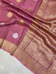 Tussar Georgette Handloom Banarasi Saree - All over kadua work - The Handlooms