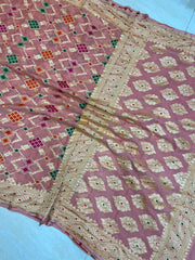 Khaddi Georgette Banarasi Handloom Saree - with meenakari work Gold Zari - The Handlooms