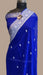 Royal Blue Pure Georgette Banarasi Saree - The Handlooms