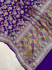 Khaddi Georgette Banarasi Saree - water zari - The Handlooms