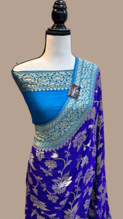 Khaddi Georgette Handloom Banarasi Saree - The Handlooms