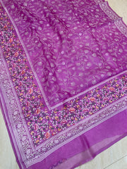 Pure Organza Chikankari Handloom Banarasi Saree - The Handlooms