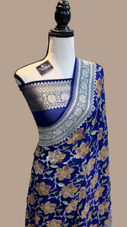 Khaddi Georgette Handloom Banarasi Saree - The Handlooms