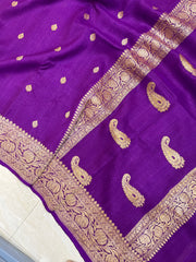 Tussar Georgette Handloom Banarasi Saree - All over kadua work - The Handlooms