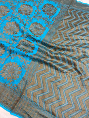 Khaddi Georgette Banarasi Saree -  Antique zari - The Handlooms