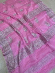Pure Georgette Banarasi Handloom Saree - The Handlooms