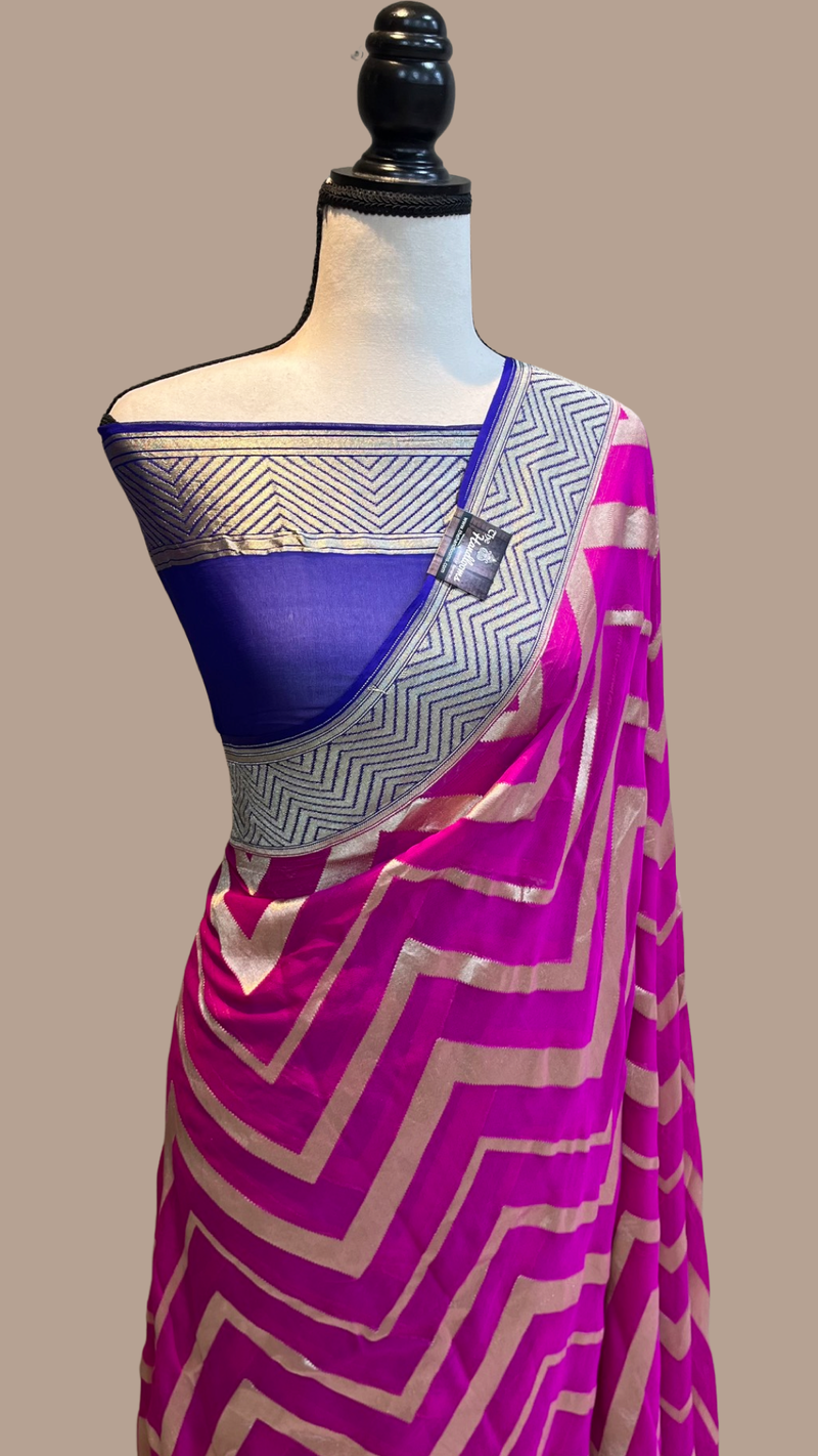 Khaddi Georgette Handloom Banarasi Saree - The Handlooms