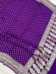 Pure Khaddi Georgette Dupatta - water zari - The Handlooms