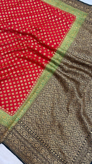 Khaddi Georgette Banarasi Saree -  Antique zari - The Handlooms