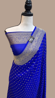 Khaddi Georgette Banarasi Saree -  Gold zari - The Handlooms