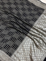 Khaddi Georgette Handloom Banarasi Saree - The Handlooms