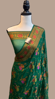 Pure Chiffon Khaddi Banarasi Saree - The Handlooms