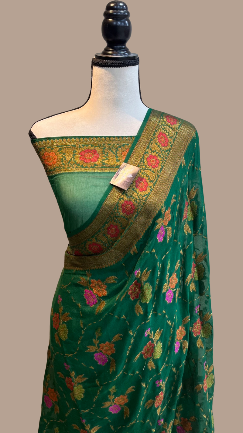 Pure Chiffon Khaddi Banarasi Saree - The Handlooms