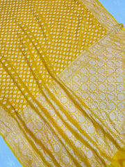 Khaddi Georgette Banarasi Saree - Gold zari - The Handlooms