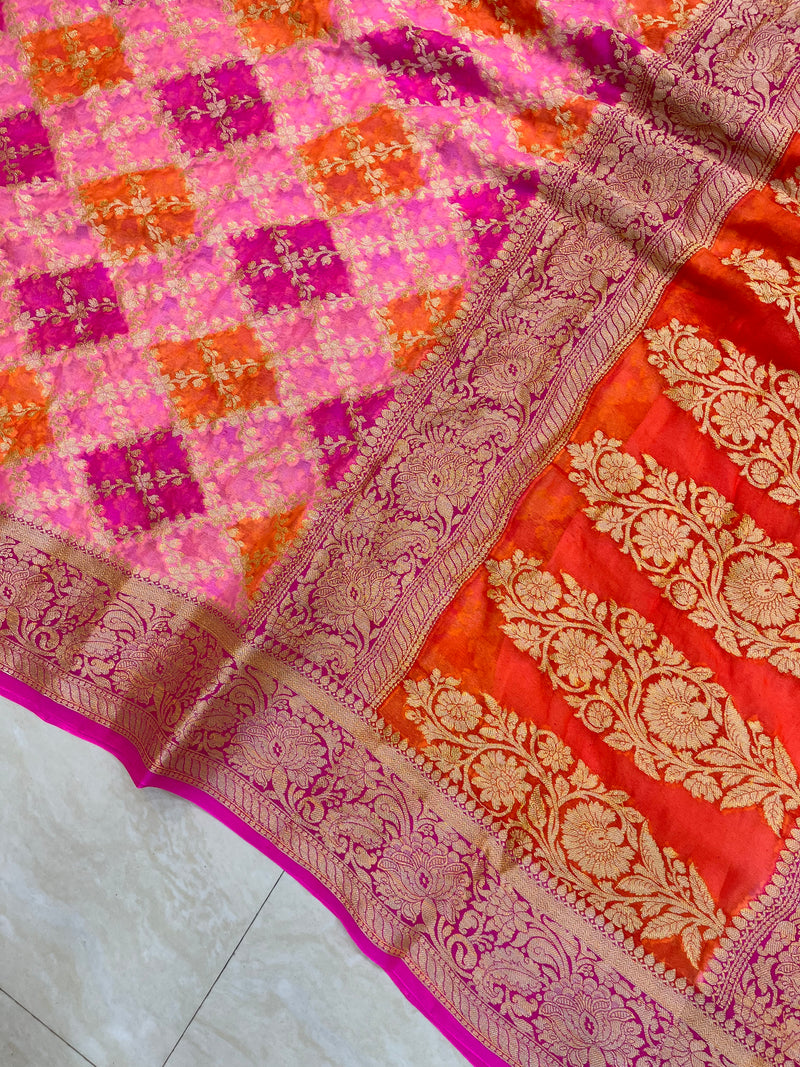 Pure Chiffon Khaddi Banarasi Saree - The Handlooms