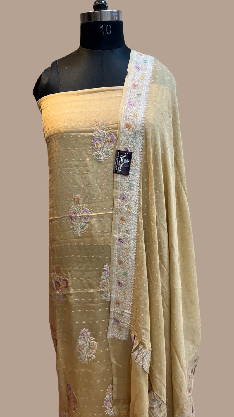 Khaddi Georgette Banarasi Dress material - The Handlooms
