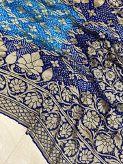 Pure Georgette Banarasi Bandhej Handloom Saree - The Handlooms