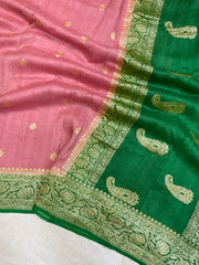 Tussar Georgette Handloom Banarasi Saree - All over kadua work - The Handlooms