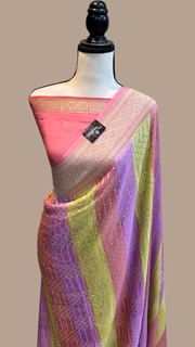 Khaddi Georgette Handloom Banarasi Saree - The Handlooms