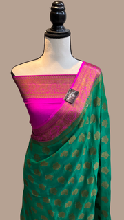 Pure Chiffon Khaddi Banarasi Saree - The Handlooms