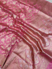 Pure Katan Silk Banarasi Handloom Saree - All over Sona Roopa Jaal work - The Handlooms