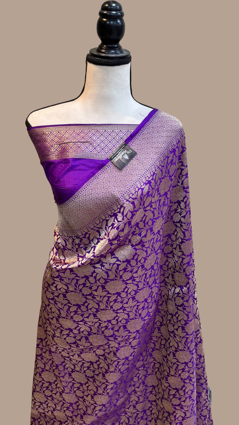 Pure Katan Silk Banarasi Handloom Saree - Tanchui Brocade - The Handlooms
