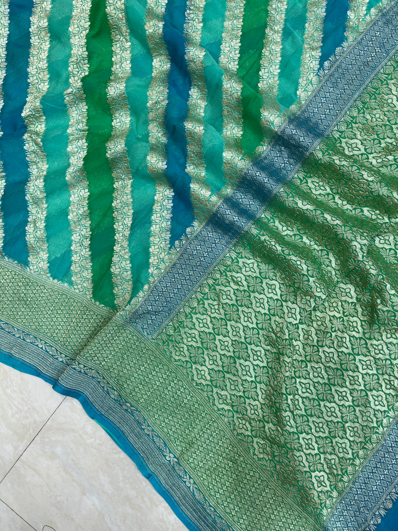 Khaddi Georgette Handloom Banarasi Saree - The Handlooms