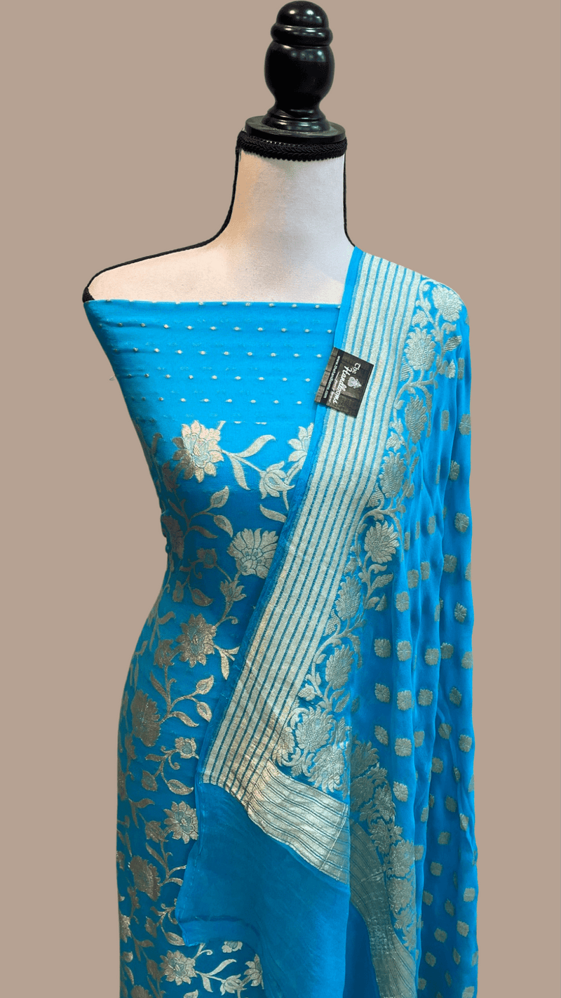 Khaddi Georgette Banarasi Dress material - The Handlooms