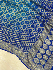 Pure Georgette Banarasi Bandhej Handloom Dupatta - The Handlooms
