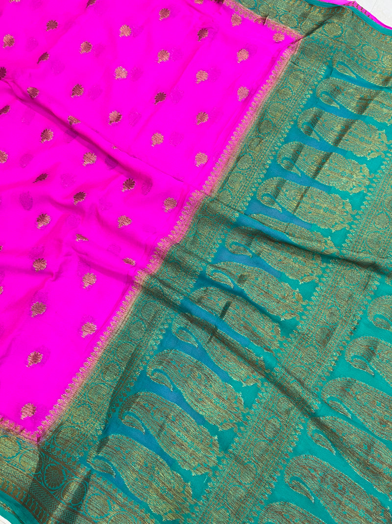 Pure Chiffon Khaddi Banarasi Saree - The Handlooms