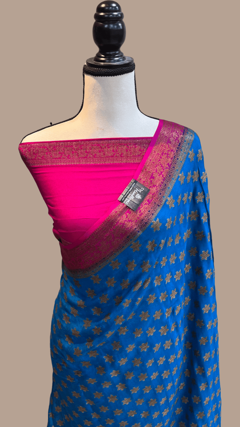 Pure Chiffon Khaddi Banarasi Saree - The Handlooms