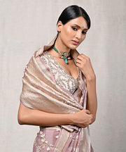 Khaddi Georgette Handloom Banarasi Saree - All over sona roopa Jaal Work - The Handlooms
