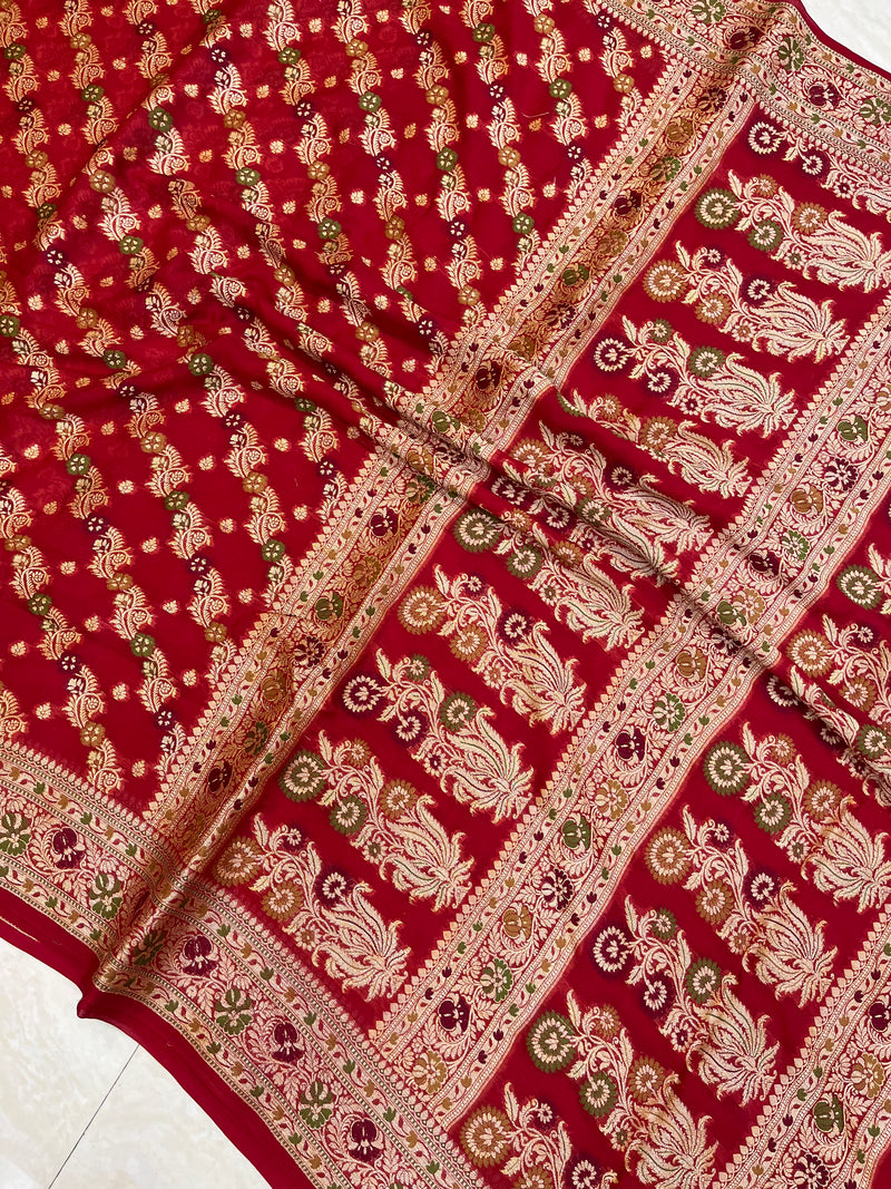Pure Chiffon Khaddi Banarasi Saree - The Handlooms