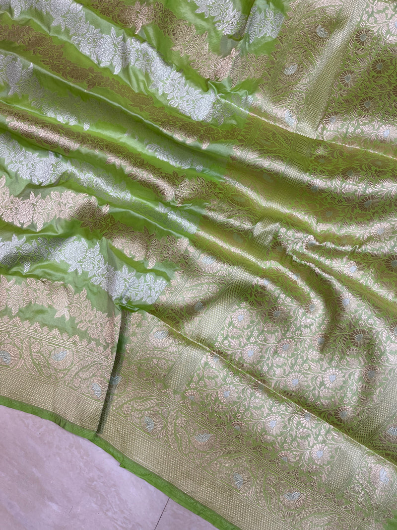 Pure Katan Silk Banarasi Handloom Saree - All Over Sona Roopa Work - The Handlooms
