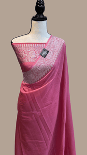 Moonga Georgette Handloom Banarasi Saree - The Handlooms