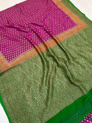 Khaddi Georgette Banarasi Saree -  Antique zari - The Handlooms