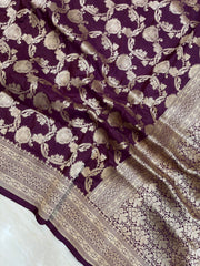 Pure Katan Silk Banarasi Handloom Saree - All over Jaal work - The Handlooms