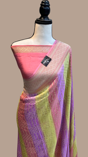 Khaddi Georgette Handloom Banarasi Saree - The Handlooms