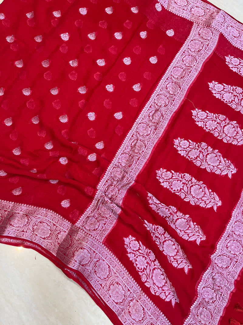Pure Chiffon Khaddi Banarasi Saree - The Handlooms