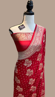 Khaddi Georgette Handloom Banarasi Saree - The Handlooms