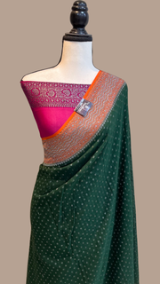 Khaddi Georgette Banarasi Saree -  Antique zari - The Handlooms