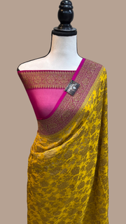 Khaddi Georgette Banarasi Saree -  Antique zari - The Handlooms