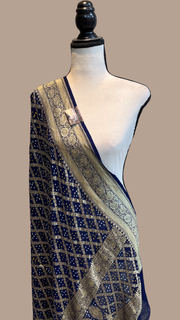 Georgette Banarasi Bandhej Handloom Dupatta - The Handlooms