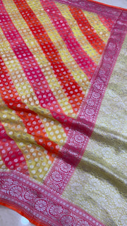 Khaddi Georgette Banarasi Saree - water zari - The Handlooms