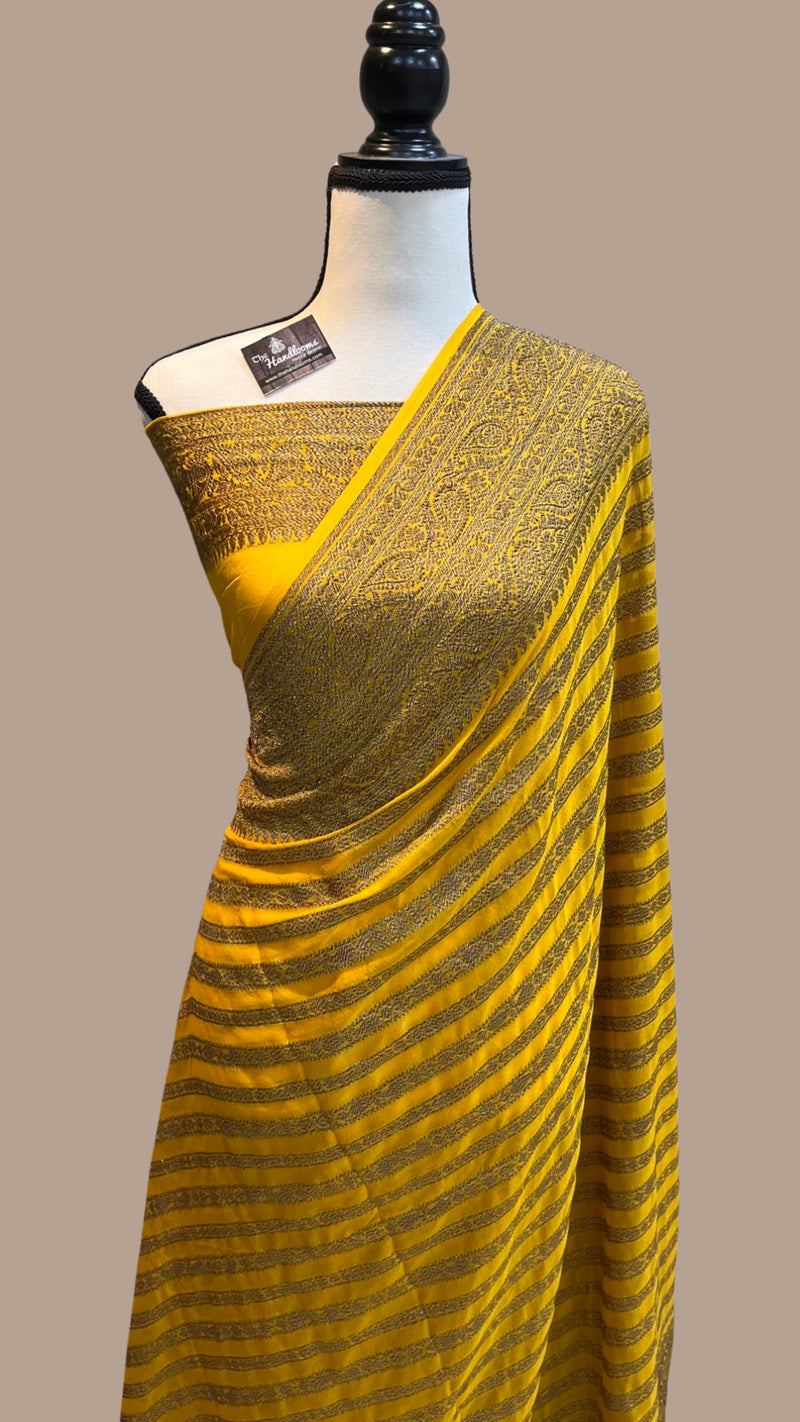 Khaddi Georgette Banarasi Saree -  Antique zari - The Handlooms